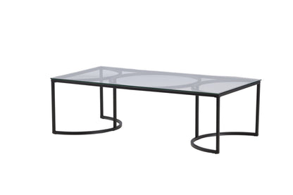 Skanör sofabord - 140 × 70 cm - sort, klar, transparent - billede 8