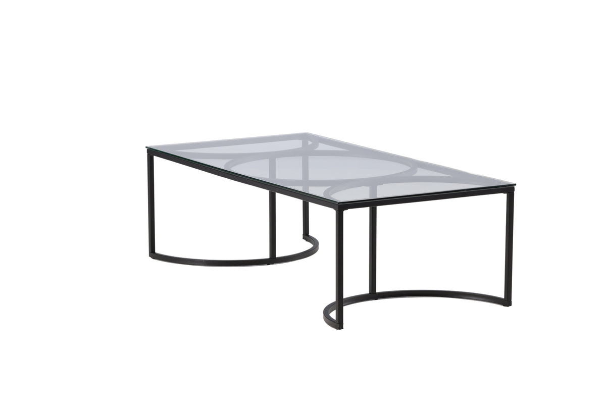 Skanör sofabord - 140 × 70 cm - sort, klar, transparent - billede 9