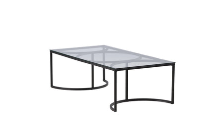 Skanör sofabord - 140 × 70 cm - sort, klar, transparent - billede 9