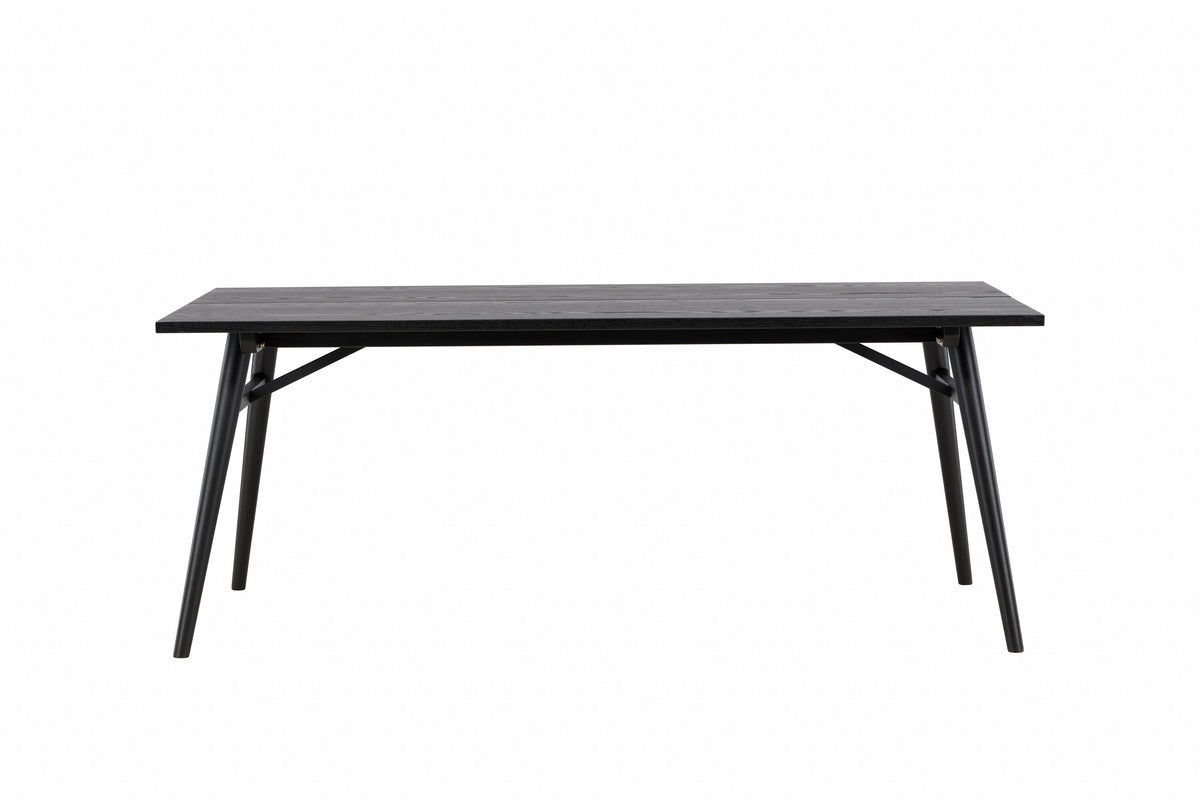 Sleek spisebord - 195 × 95 cm - sort - billede 1