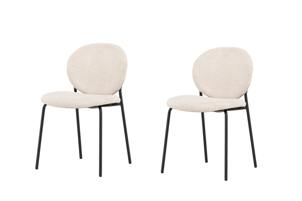 Vault spisebordsstole - beige, sort - 2 stk. - billede 2