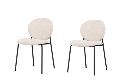 Vault spisebordsstole - beige, sort - 2 stk. - billede 2