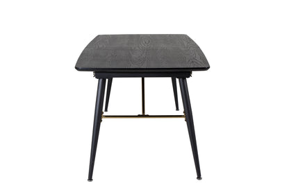 Gold spisebord - 180 × 85 cm - sort - billede 2