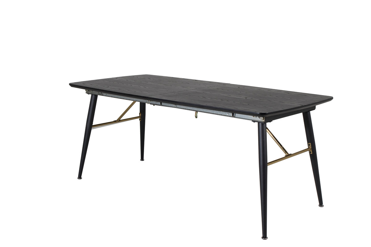 Gold spisebord - 180 × 85 cm - sort - billede 3