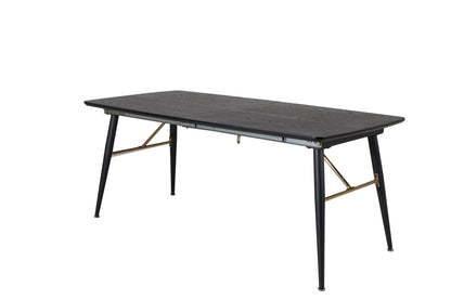 Gold spisebord - 180 × 85 cm - sort - billede 3