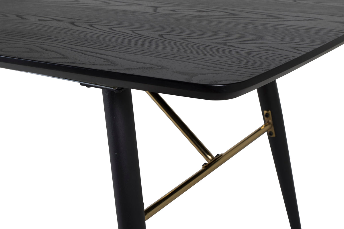 Gold spisebord - 180 × 85 cm - sort - billede 5