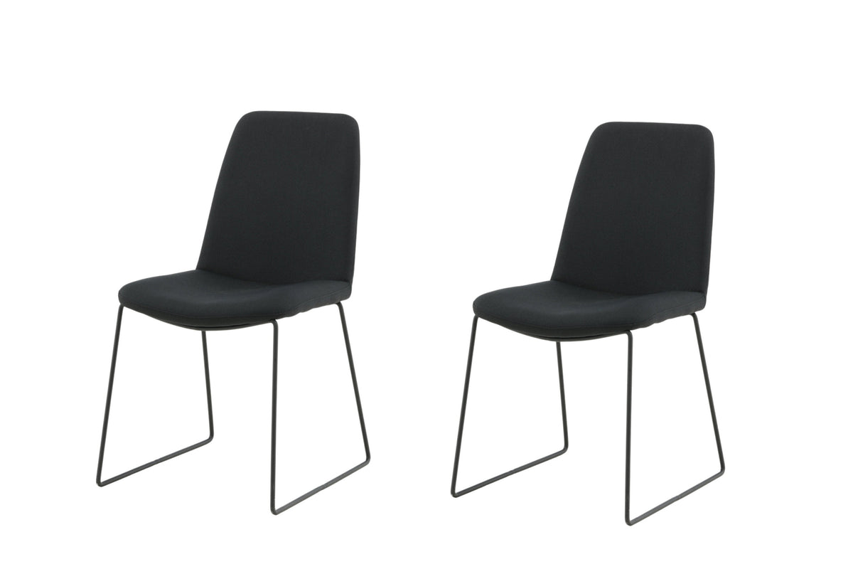 Muce spisebordsstole - sort - 2 stk. - billede 1