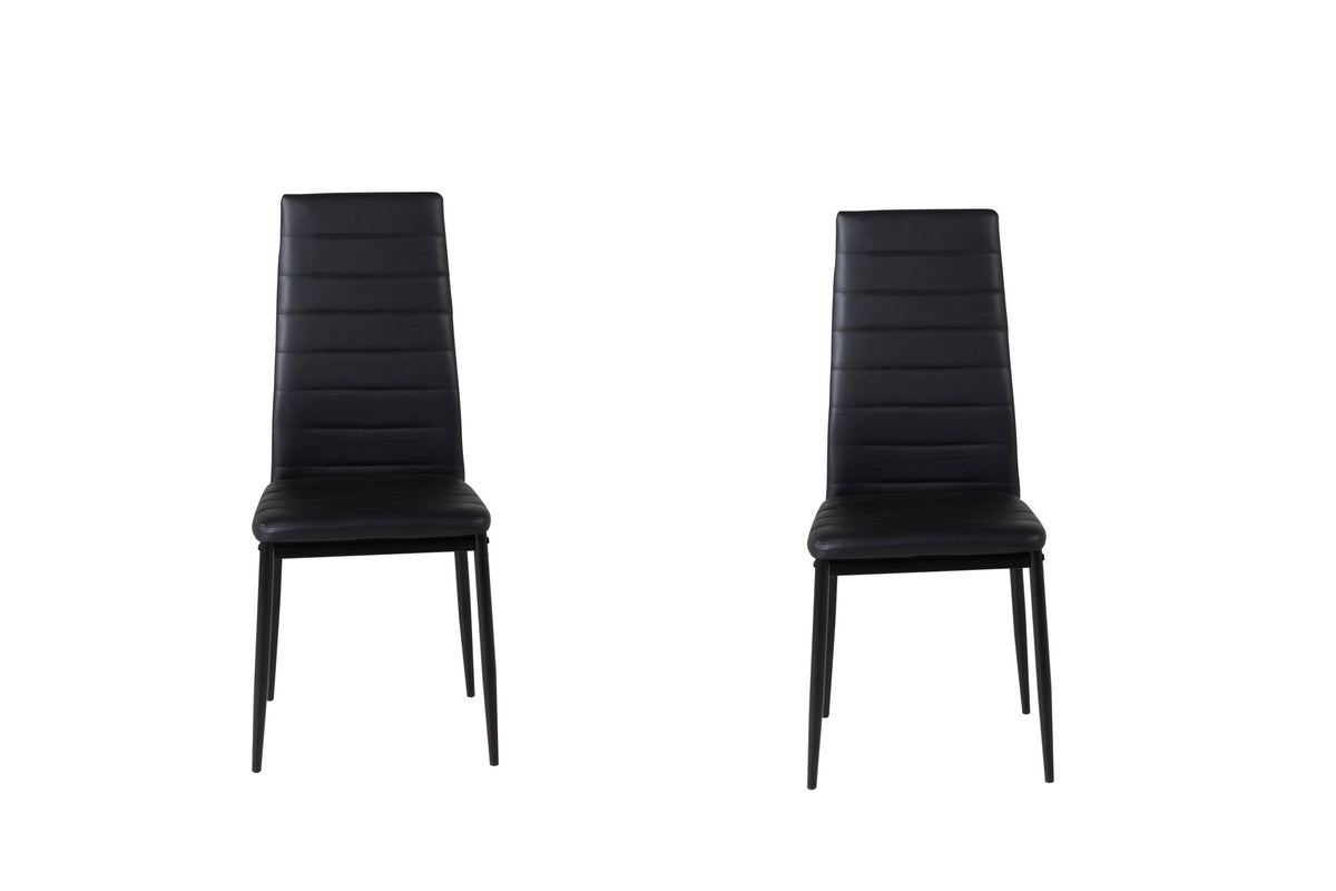 Slim spisebordsstole - sort - 2 stk. - billede 1