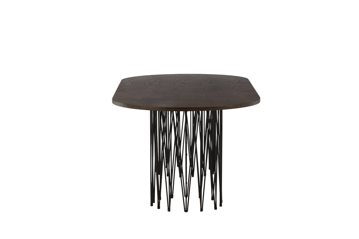 Stone ovalt spisebord - 220 × 100 cm - sort, mokka - billede 1