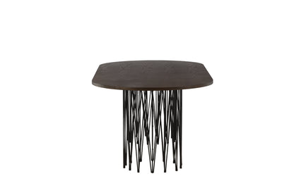 Stone ovalt spisebord - 220 × 100 cm - sort, mokka - billede 1