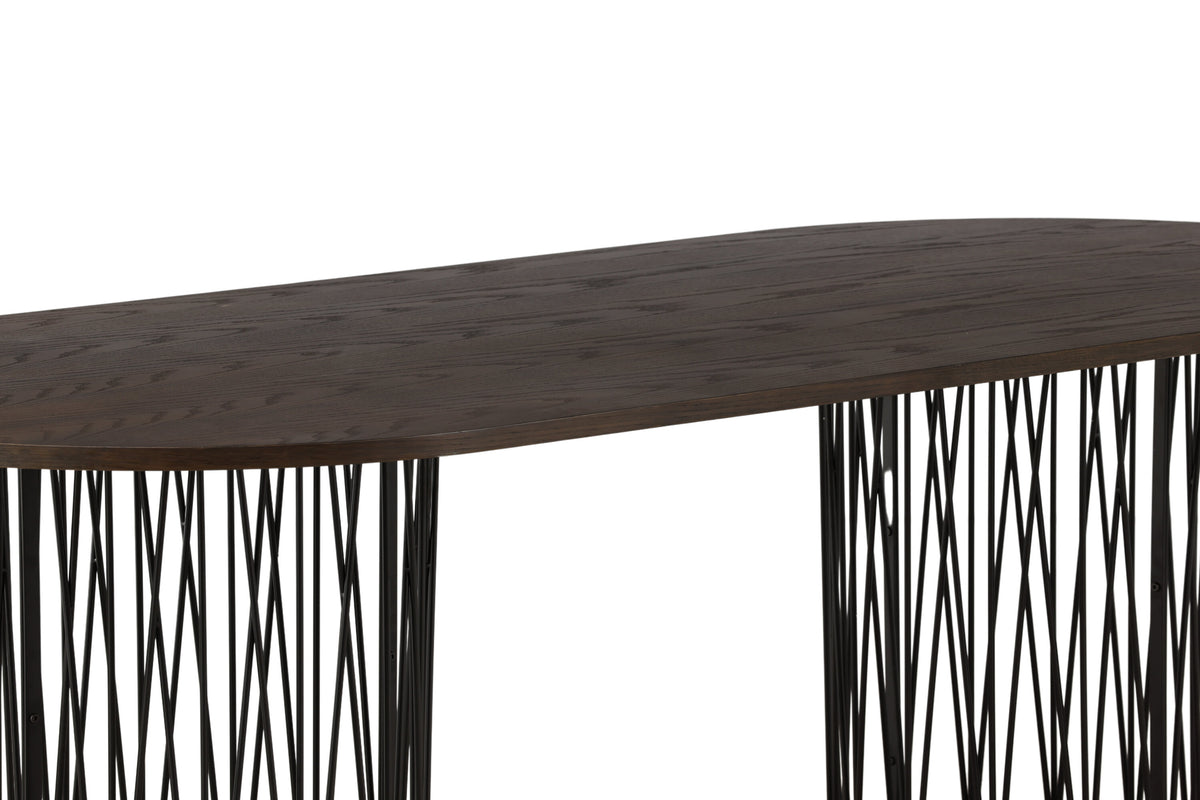 Stone ovalt spisebord - 220 × 100 cm - sort, mokka - billede 4