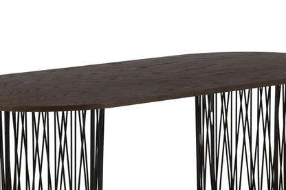Stone ovalt spisebord - 220 × 100 cm - sort, mokka - billede 4