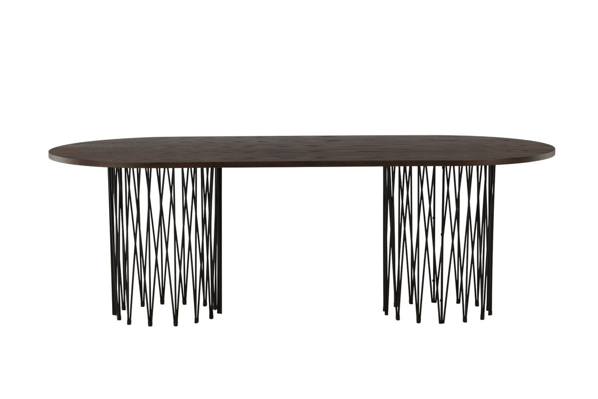 Stone ovalt spisebord - 220 × 100 cm - sort, mokka - billede 5
