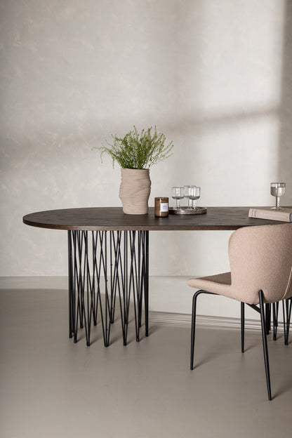Stone ovalt spisebord - 220 × 100 cm - sort, mokka - billede 19