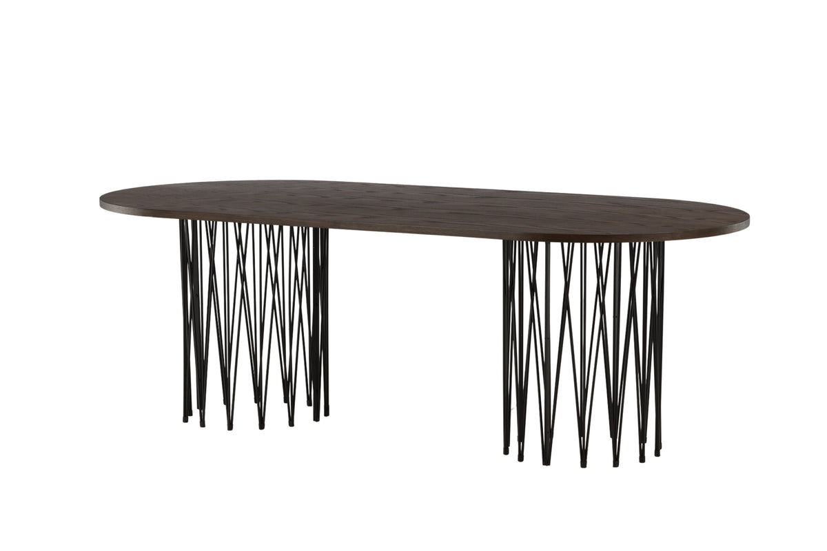 Stone ovalt spisebord - 220 × 100 cm - sort, mokka - billede 6