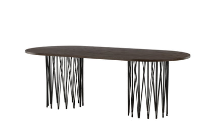 Stone ovalt spisebord - 220 × 100 cm - sort, mokka - billede 6