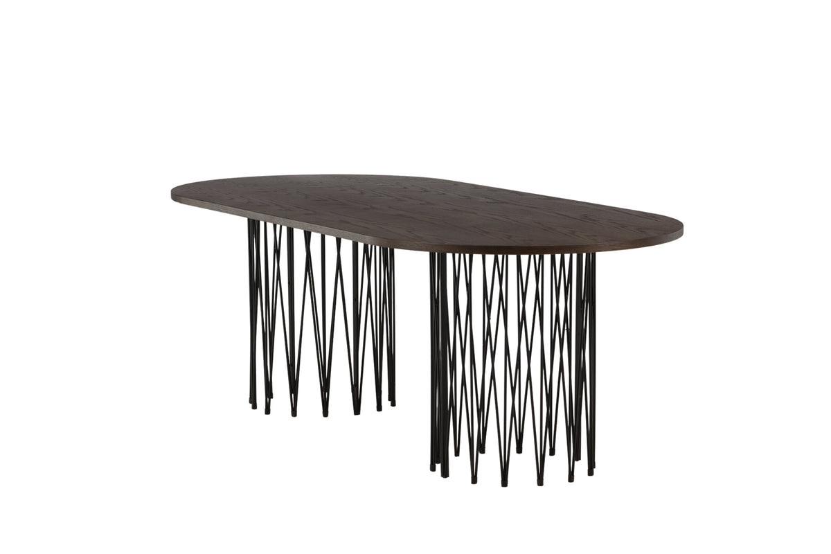 Stone ovalt spisebord - 220 × 100 cm - sort, mokka - billede 7