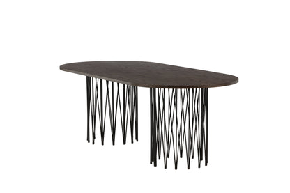 Stone ovalt spisebord - 220 × 100 cm - sort, mokka - billede 7