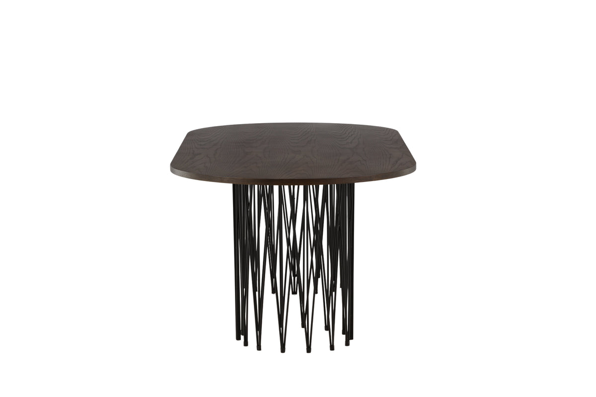 Stone ovalt spisebord - 220 × 100 cm - sort, mokka - billede 8