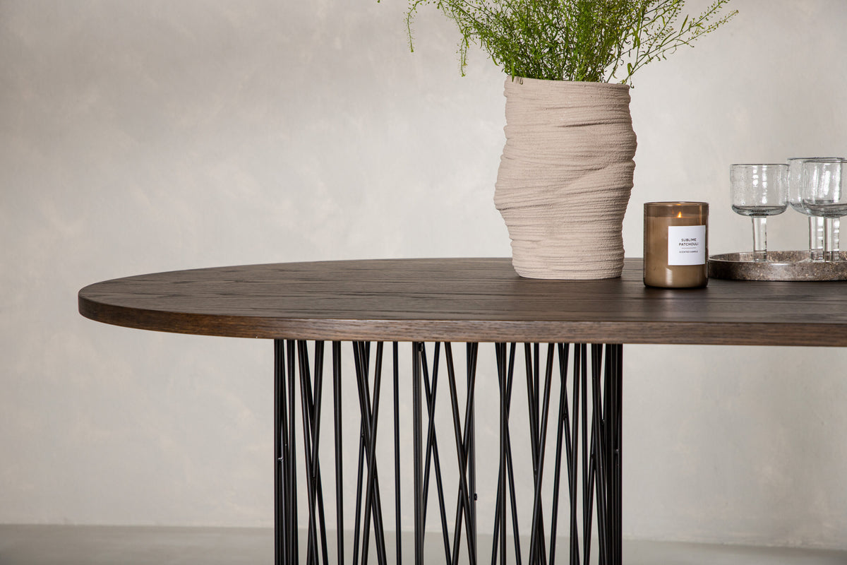 Stone ovalt spisebord - 220 × 100 cm - sort, mokka - billede 15