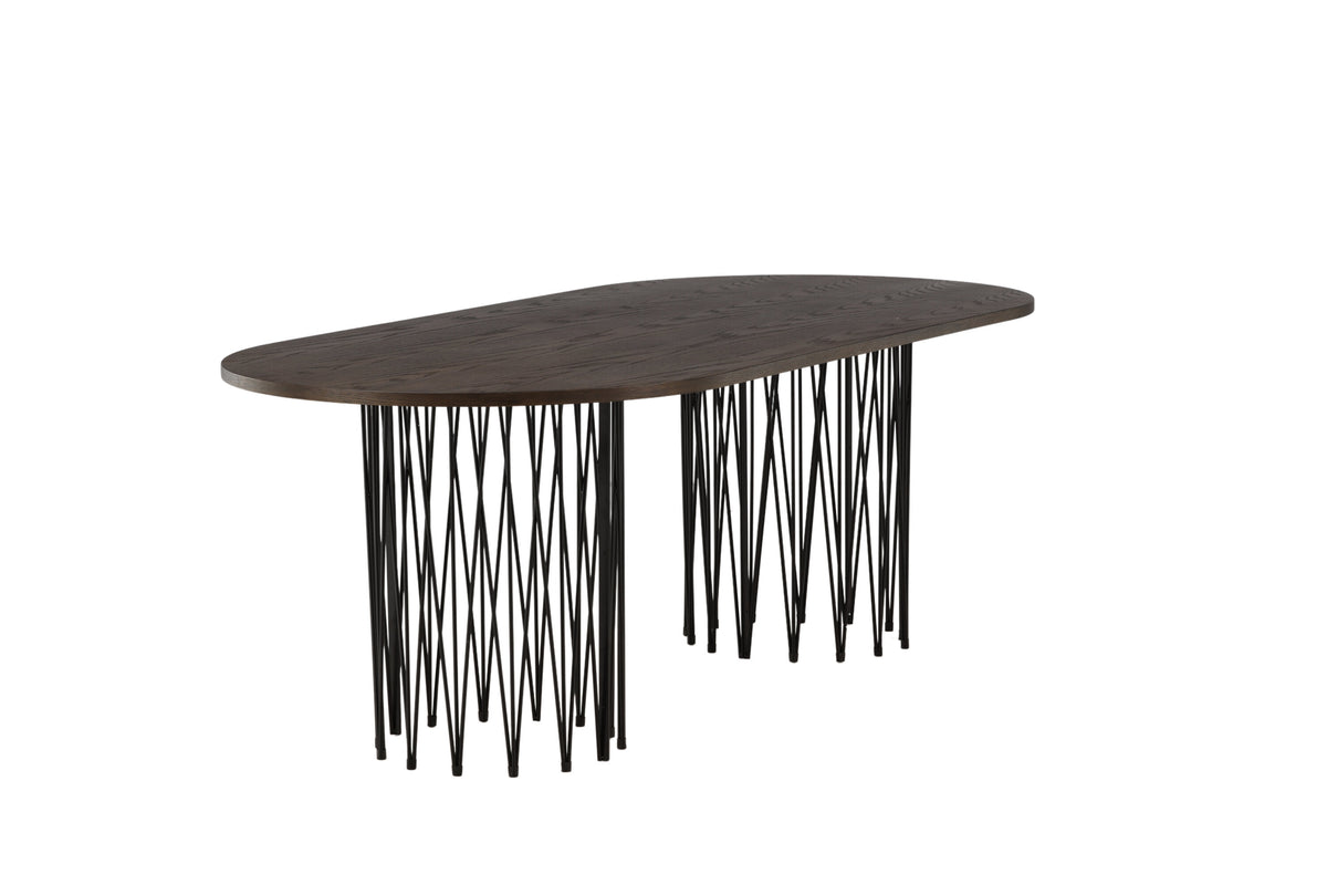 Stone ovalt spisebord - 220 × 100 cm - sort, mokka - billede 9