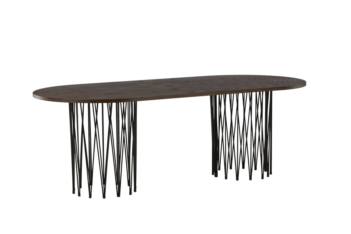 Stone ovalt spisebord - 220 × 100 cm - sort, mokka - billede 10