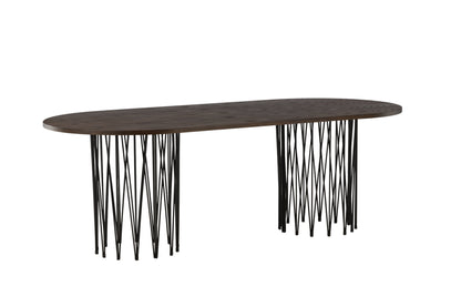Stone ovalt spisebord - 220 × 100 cm - sort, mokka - billede 10