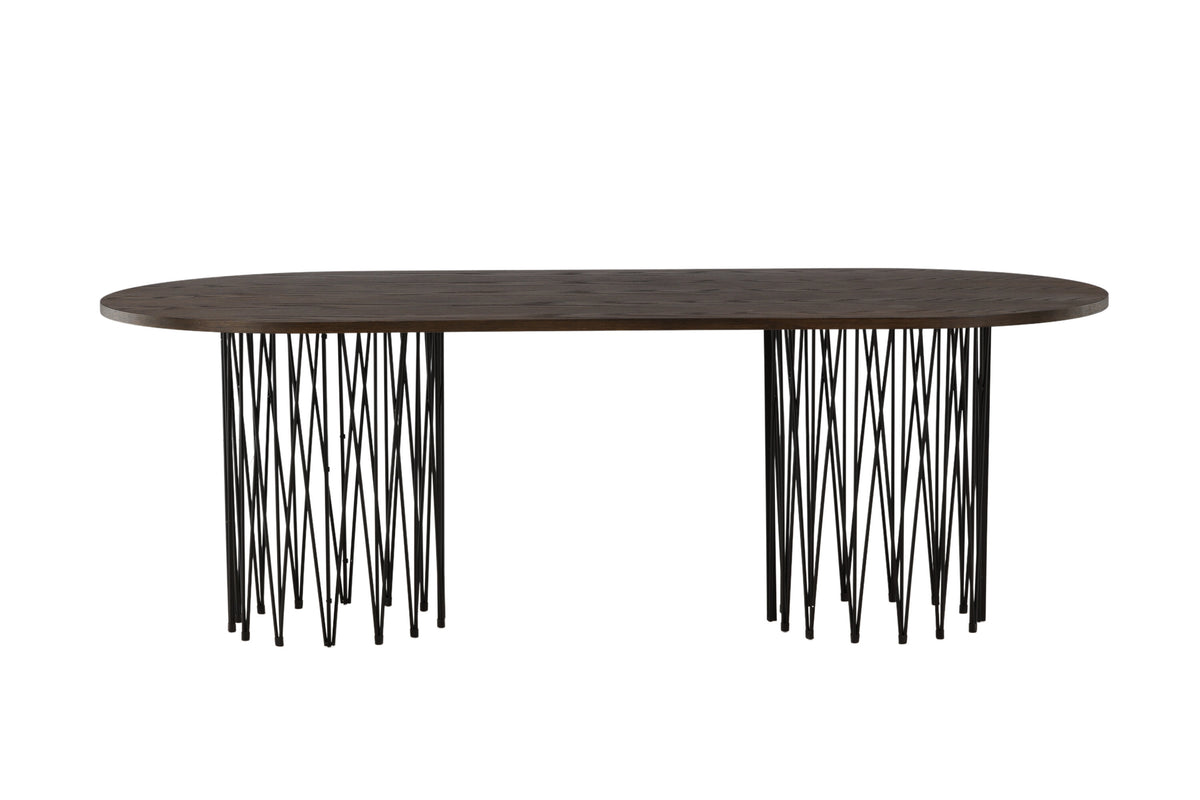 Stone ovalt spisebord - 220 × 100 cm - sort, mokka - billede 11