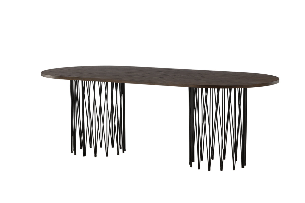 Stone ovalt spisebord - 220 × 100 cm - sort, mokka - billede 12