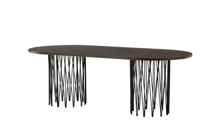 Stone ovalt spisebord - 220 × 100 cm - sort, mokka - billede 12