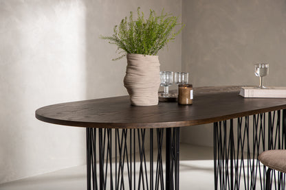 Stone ovalt spisebord - 220 × 100 cm - sort, mokka - billede 17