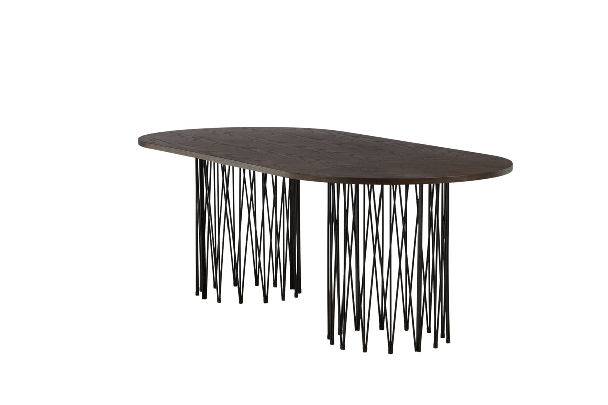 Stone ovalt spisebord - 220 × 100 cm - sort, mokka - billede 13