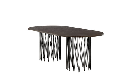 Stone ovalt spisebord - 220 × 100 cm - sort, mokka - billede 13