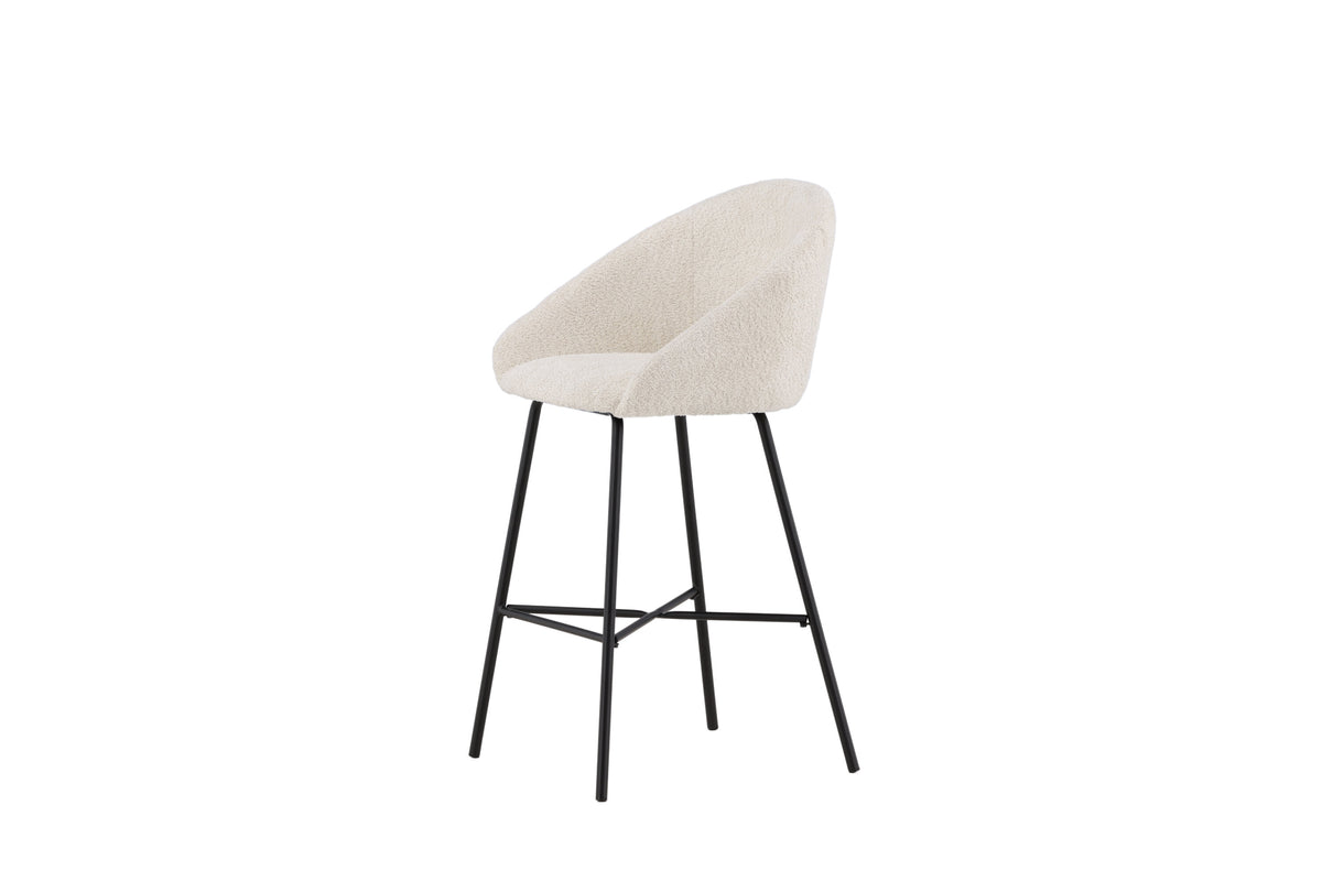 Velvet barstole - sort, hvid - 2 stk. - billede 4
