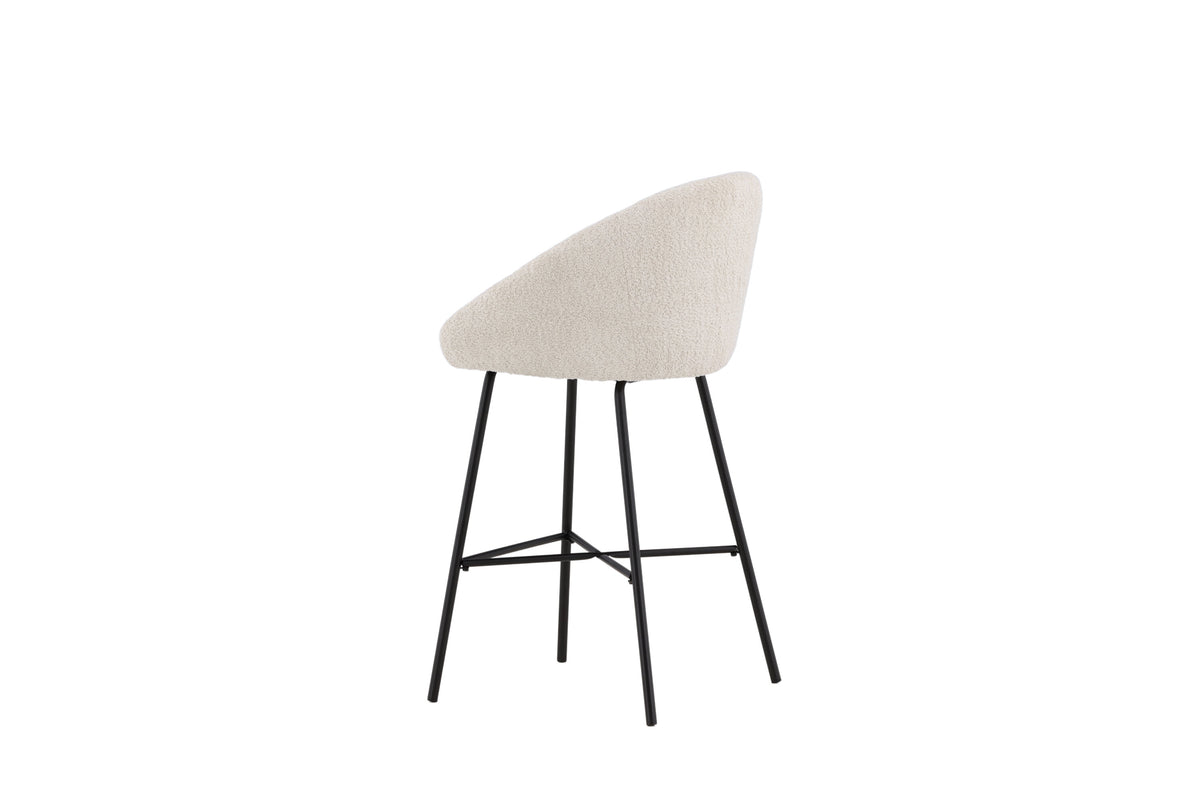 Velvet barstole - sort, hvid - 2 stk. - billede 6