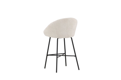 Velvet barstole - sort, hvid - 2 stk. - billede 7