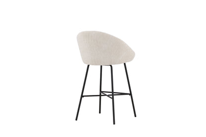 Velvet barstole - sort, hvid - 2 stk. - billede 9