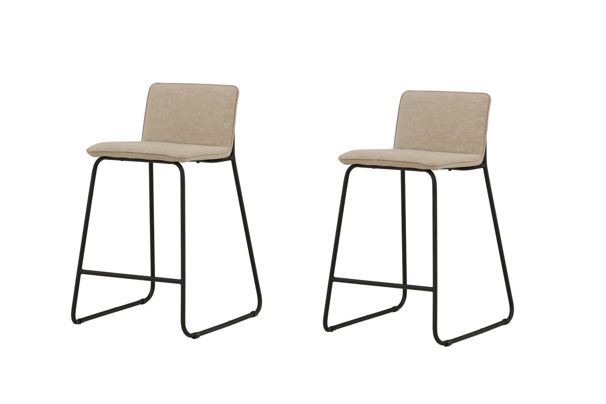 Bisbee barstole - beige, sort - 2 stk. - billede 1