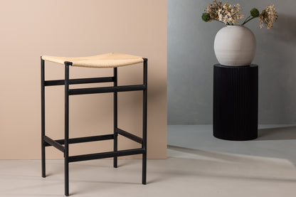 Polly Barstol 2-stk Natur/Sort