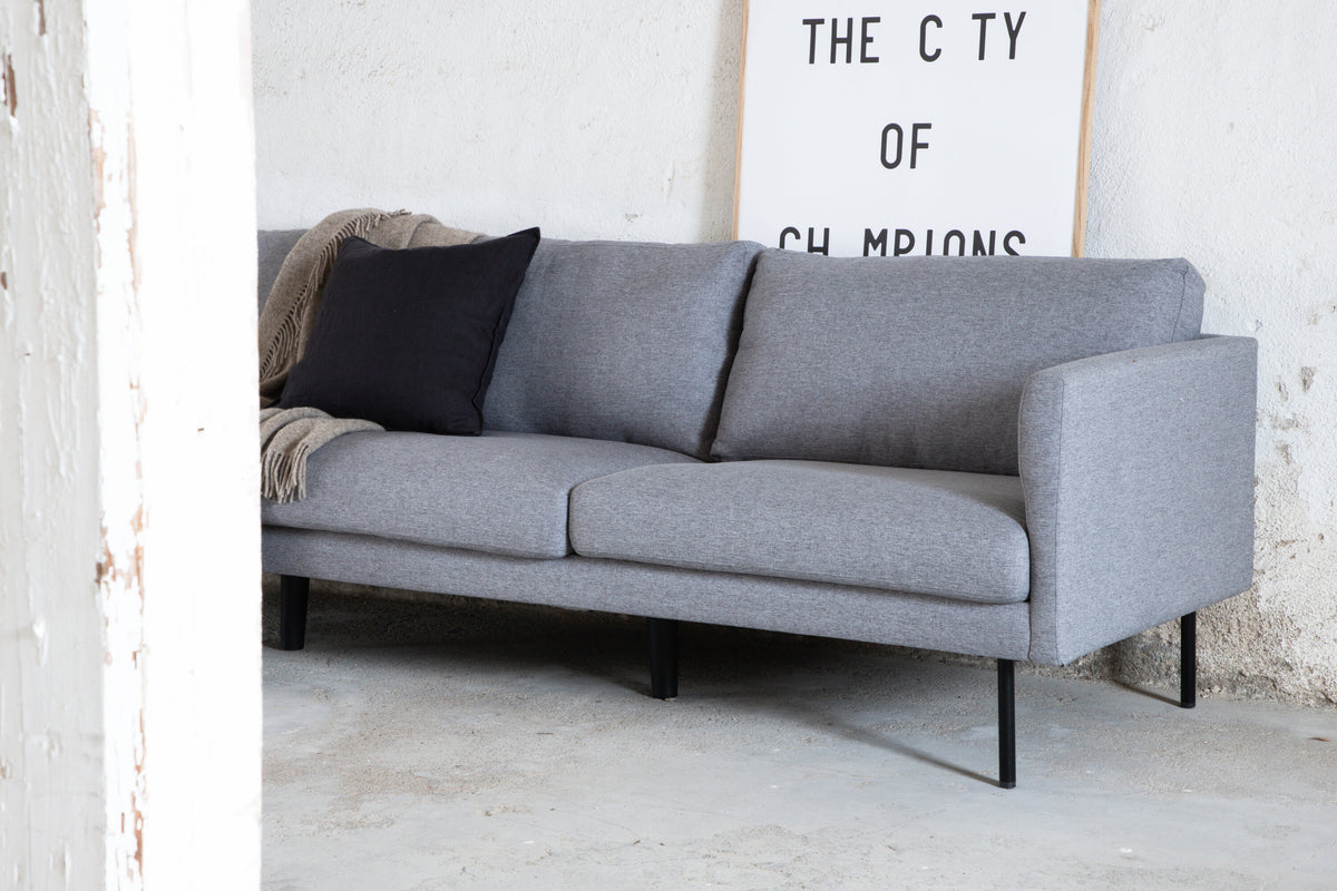 Zoom 3-personers sofa - sort, grå - billede 12