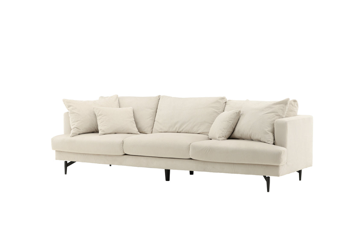 Sofia 3-personers sofa - beige, sort - billede 2