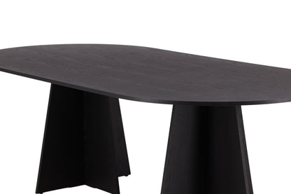 Bootcut ovalt spisebord - 230 × 115 cm - sort - billede 20