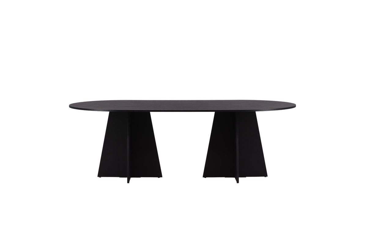 Bootcut ovalt spisebord - 230 × 115 cm - sort - billede 1