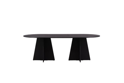 Bootcut ovalt spisebord - 230 × 115 cm - sort - billede 1
