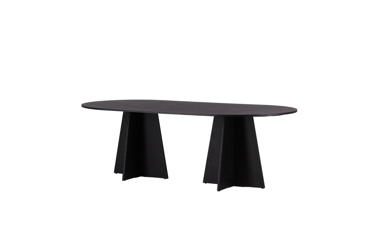 Bootcut ovalt spisebord - 230 × 115 cm - sort - billede 4