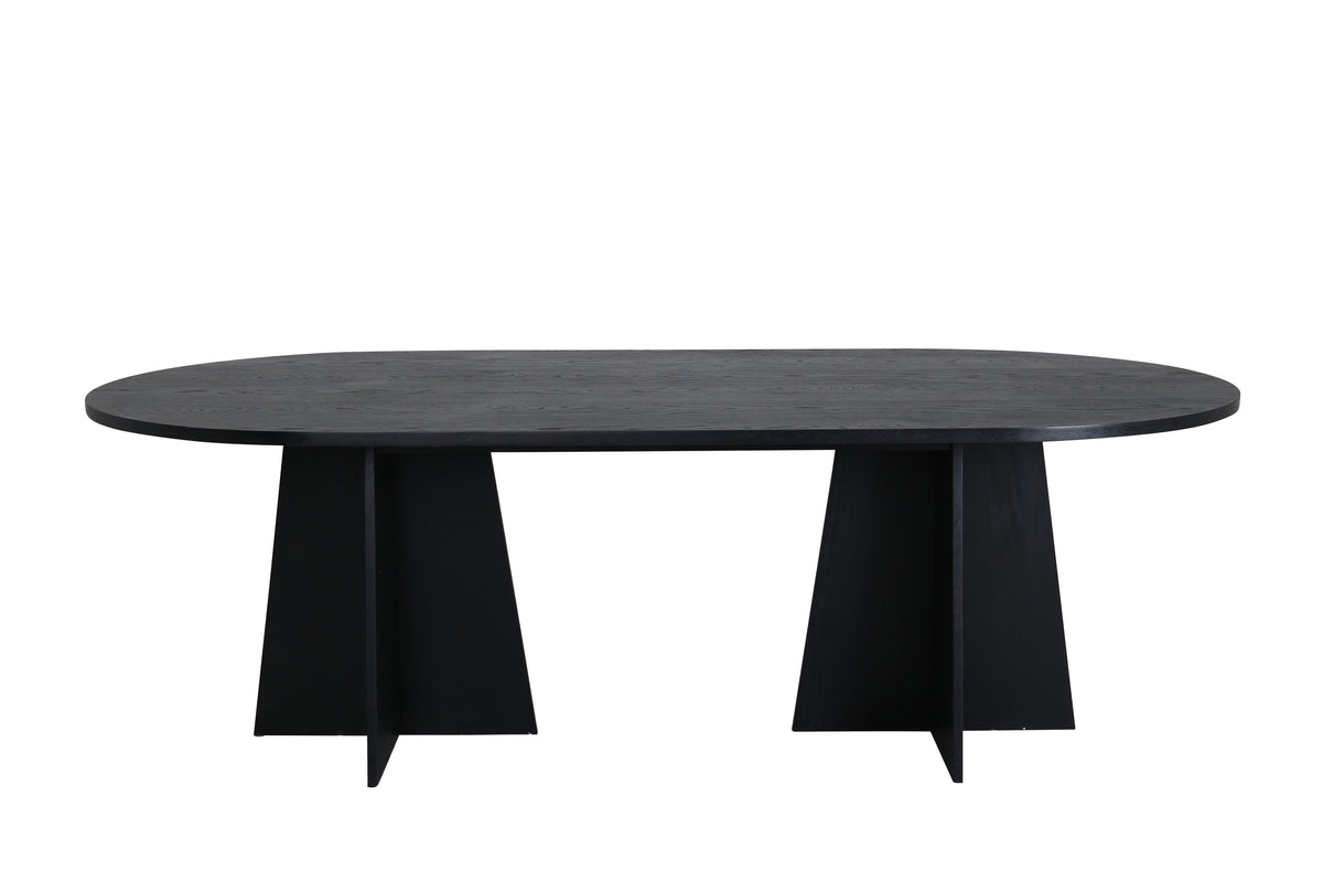 Bootcut ovalt spisebord - 230 × 115 cm - sort - billede 2