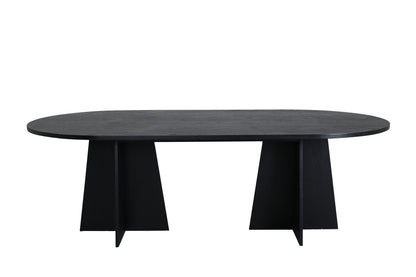 Bootcut ovalt spisebord - 230 × 115 cm - sort - billede 2