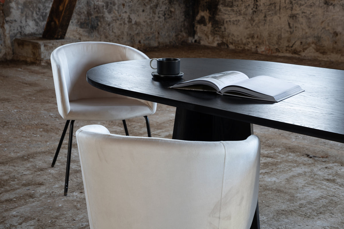 Bootcut ovalt spisebord - 230 × 115 cm - sort - billede 24