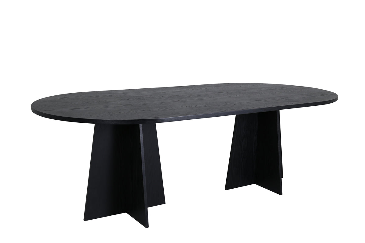 Bootcut ovalt spisebord - 230 × 115 cm - sort - billede 3