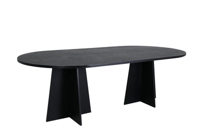 Bootcut ovalt spisebord - 230 × 115 cm - sort - billede 3